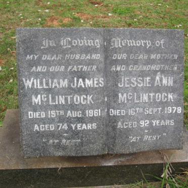 MCLINTOCK William James  -1961 &amp; Jessie Ann  -1978