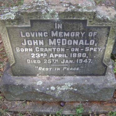 MCDONALD John 1880-1947