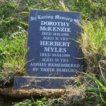 McKENZIE Dorothy -1980 :: MYLES Herbert -1989