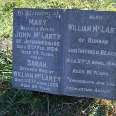 McLARTY William -1940 &amp; Sarah -1926 :: McLARTY Mary -1924