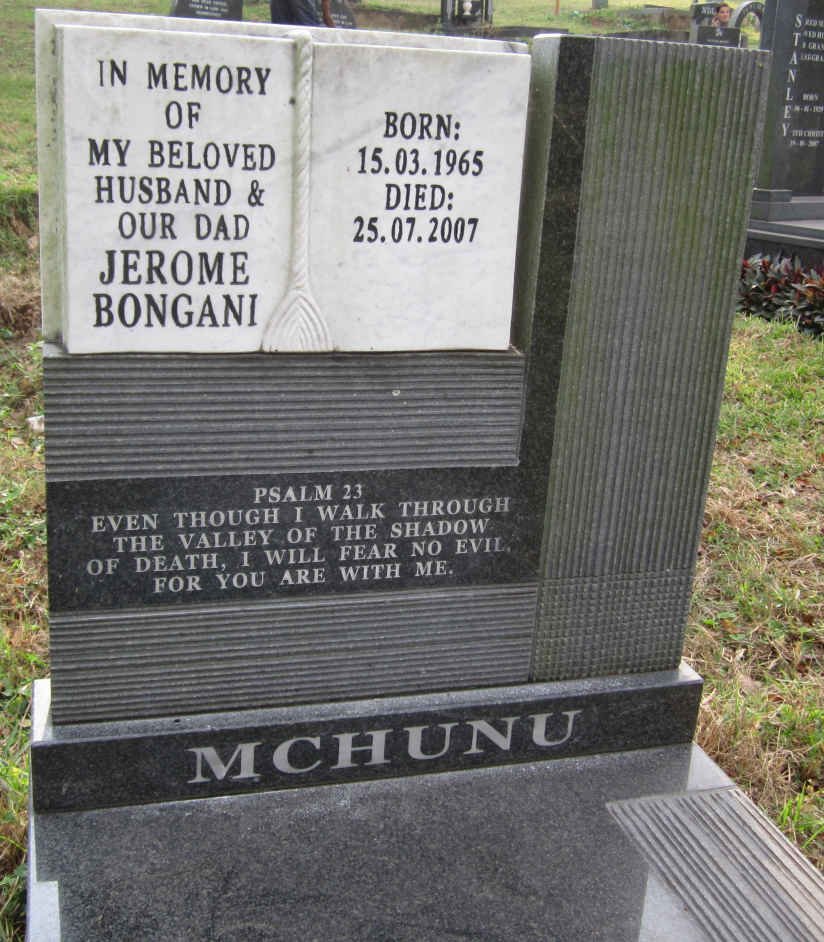 MCHUNU Jerome Bongani 1965-2007