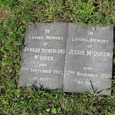 McQUEEN Edward Sutherland -1933 &amp; Jessie -1956