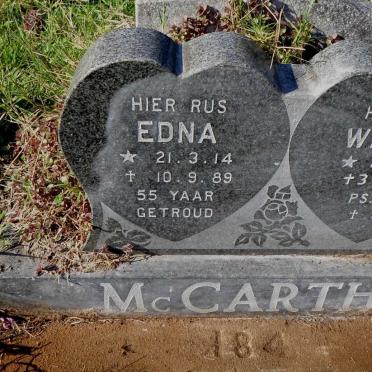 McCARTHY Willem 1907-1999 &amp; Edna 1914-1989
