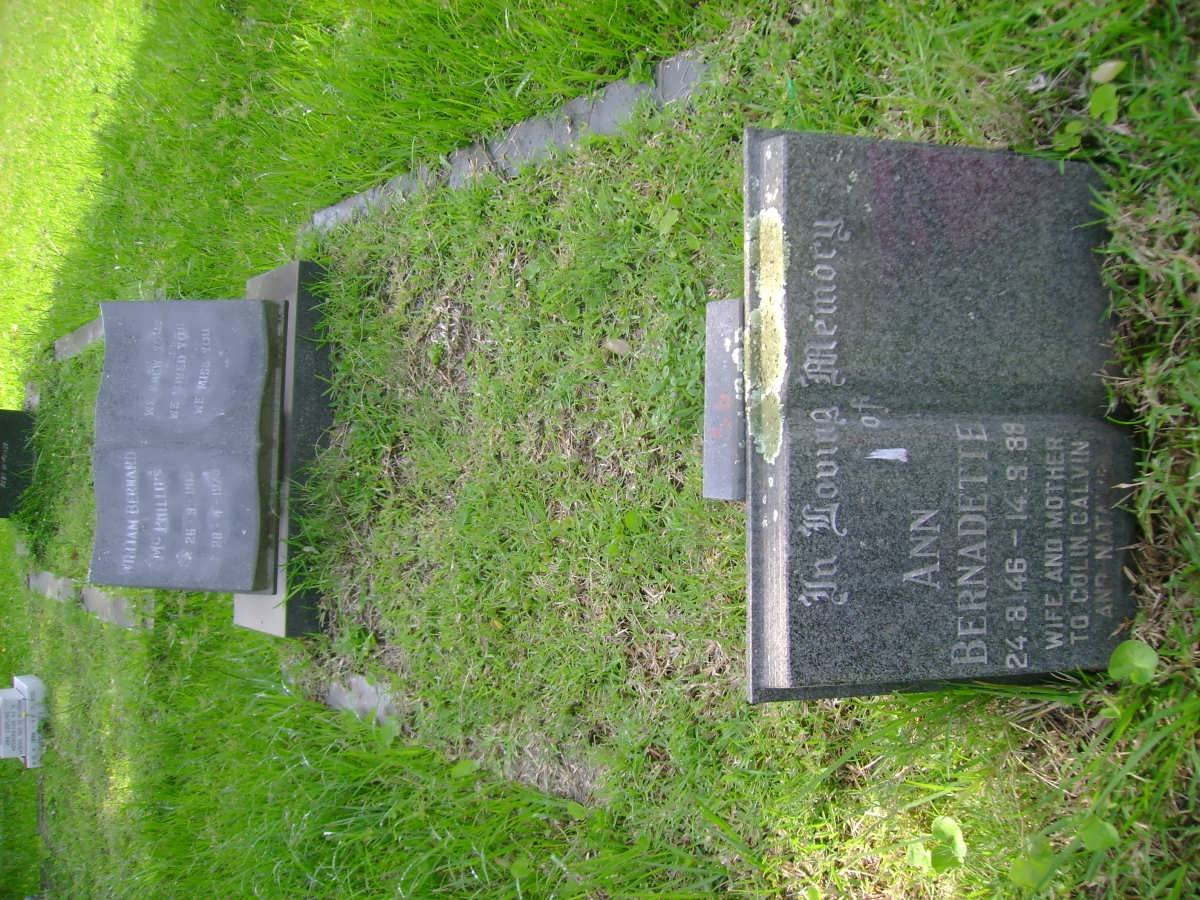 McPHILLIPS William Bernard 1912-1975 &amp; Ann Bernadette 1946-1988