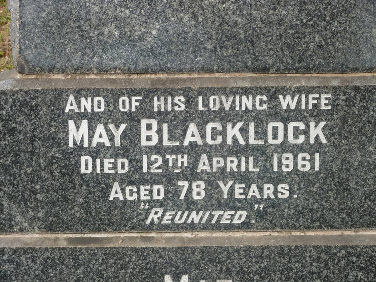 McBRIDE Mae 1908-2000 :: BLACKLOCK May -1961 :: FREEK Mary E. -1934 :: BLACKLOCK Lionel -1959
