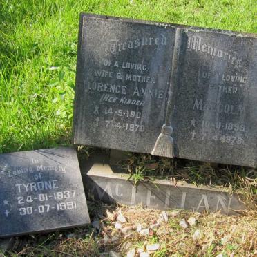 McLELLAN Malcolm 1899-1978 &amp; Florence Annie KINDER 1904-1970 :: McLELLAN Tyrone 1937-1991