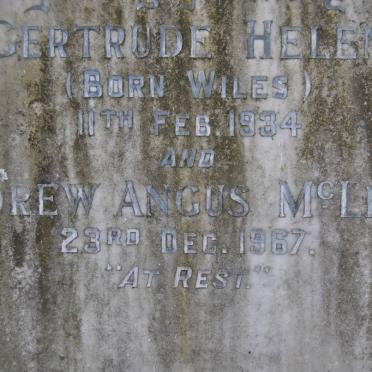 McLEOD Andrew Angus -1967 &amp; Gertrude Helen WILES -1934