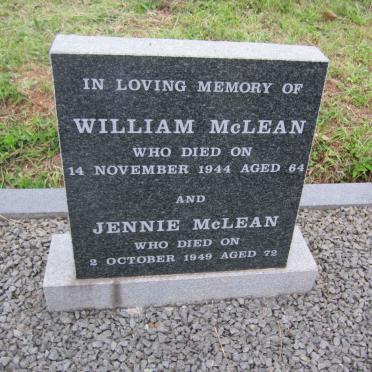 McLEAN William -1944 &amp; Jennie -1949