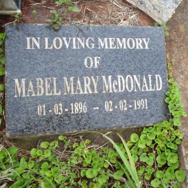 McDONALD Mabel Mary 1896-1991