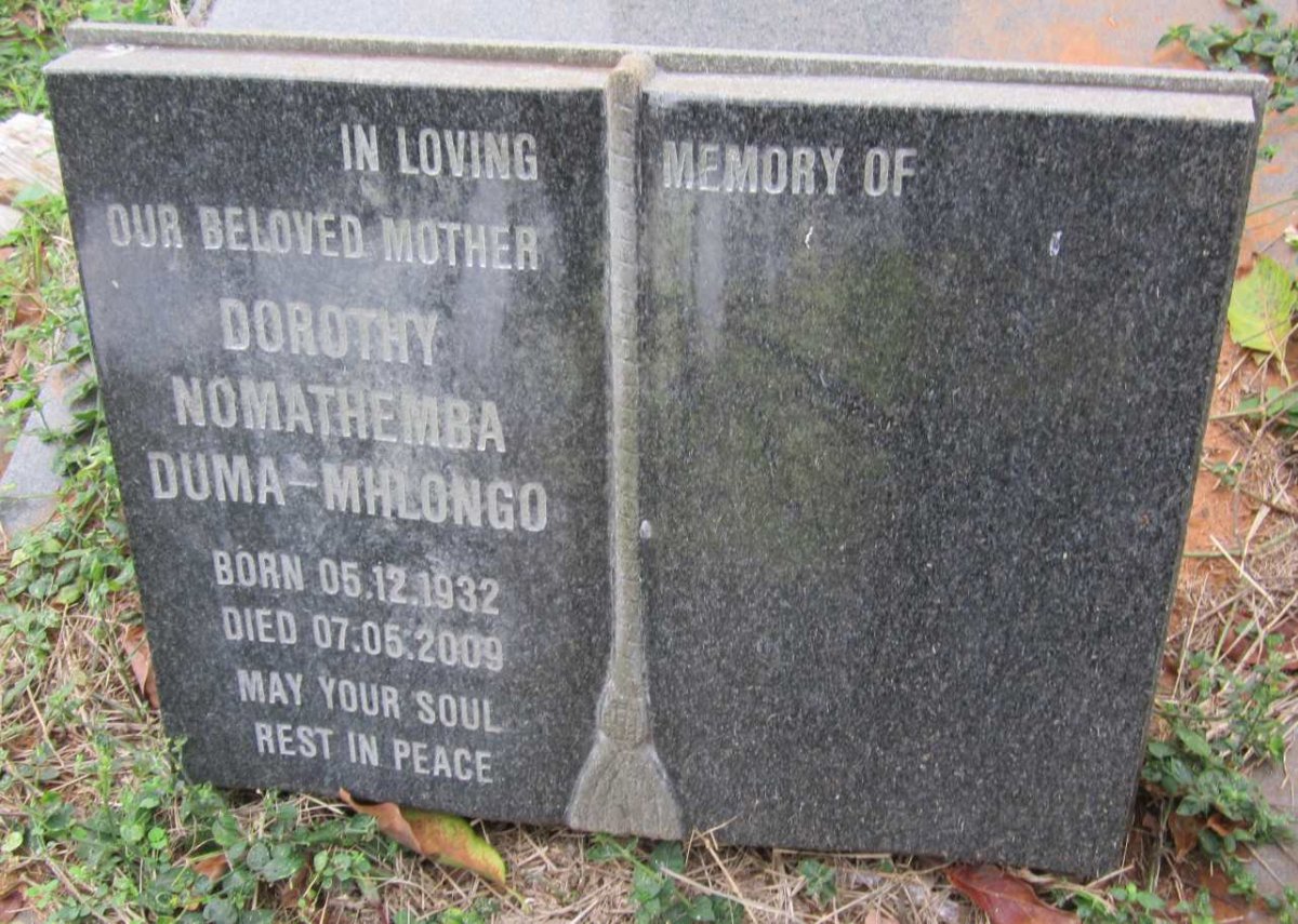 MHLONGO Dorothy Nomathemba, Duma 1932-2009