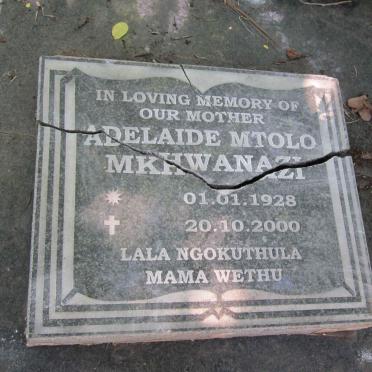 MKHWANAZI Adelaide Mtolo 1928-2000