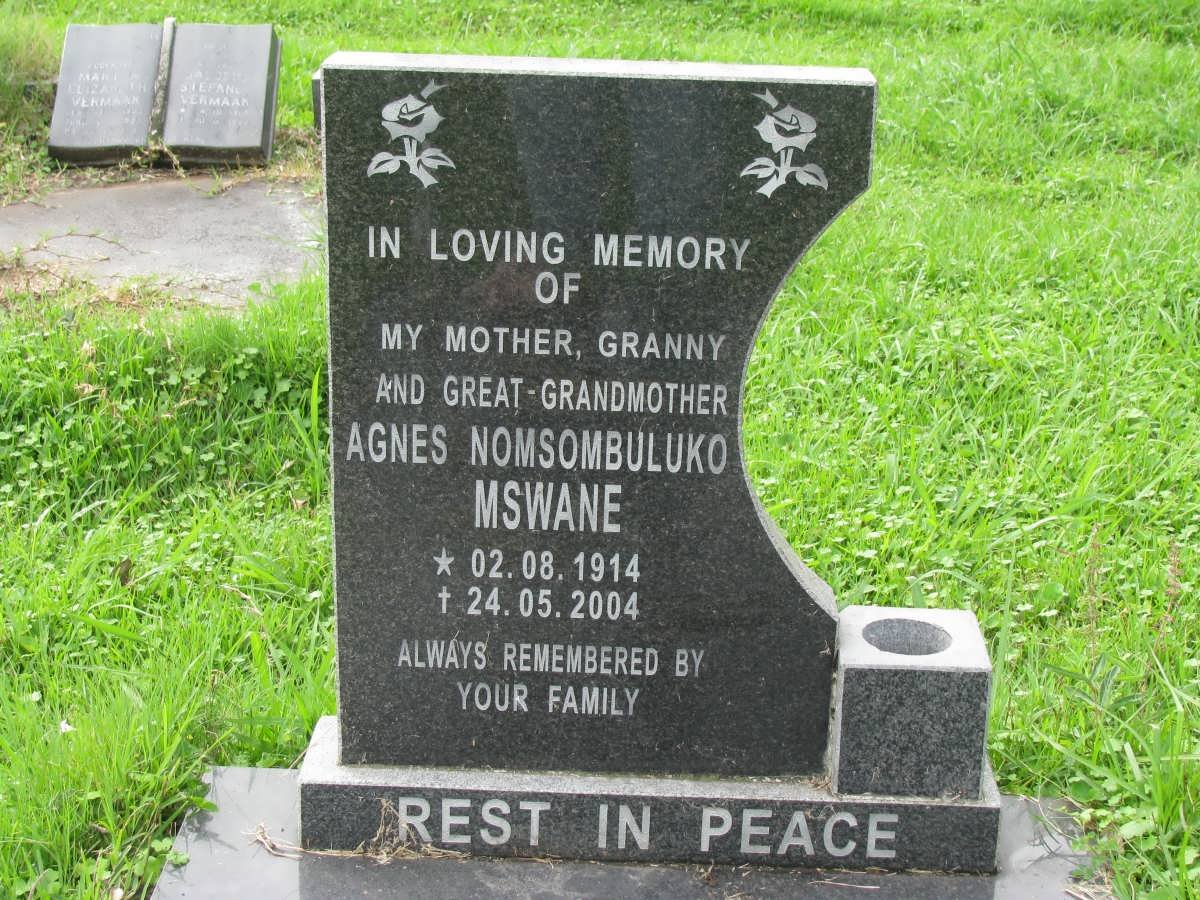 MSWANE Agnes Nomsombuluko 1914-2004