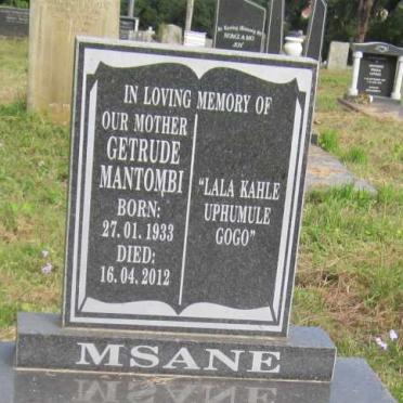 MSANE Gertrude Mantombi 1933-2012