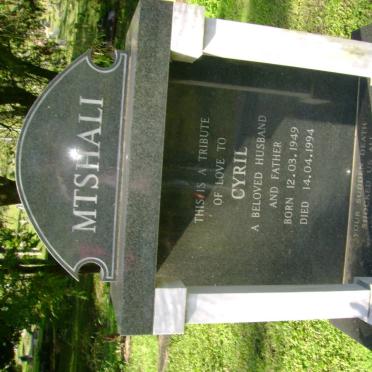 MTSHALI Cyril 1949-1994