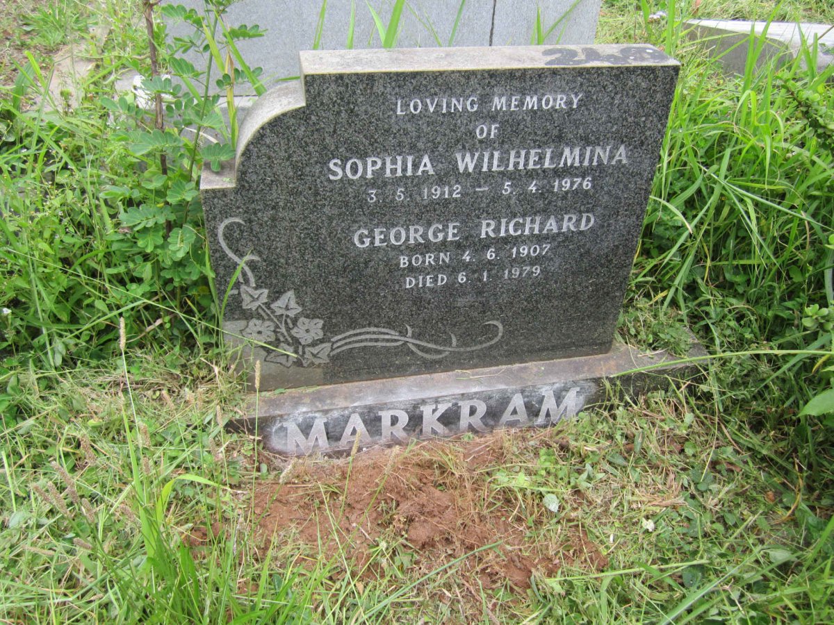 MARKRAM George Richard 1907-1979 &amp; Sophia Wilhelmina 1912-1976