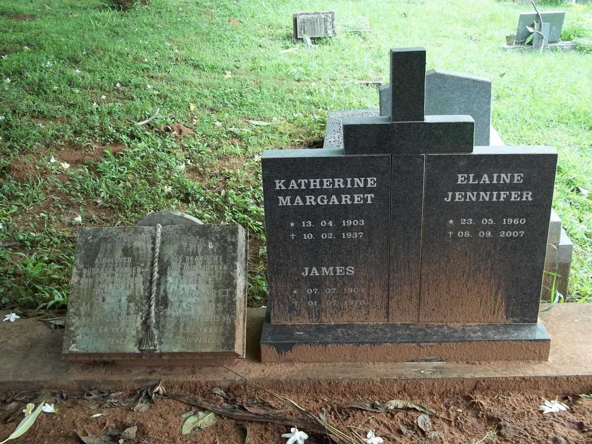 MASTERS James 1970- &amp; Katherine Margaret -1937 :: Masters Elaine Jennifer 1960-2007