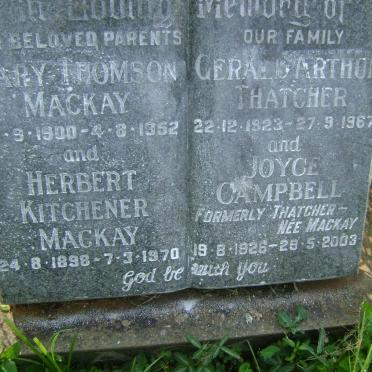 MACKAY Herbert Kitchener 1898-1970 &amp; Mary Thomson 1900-1952