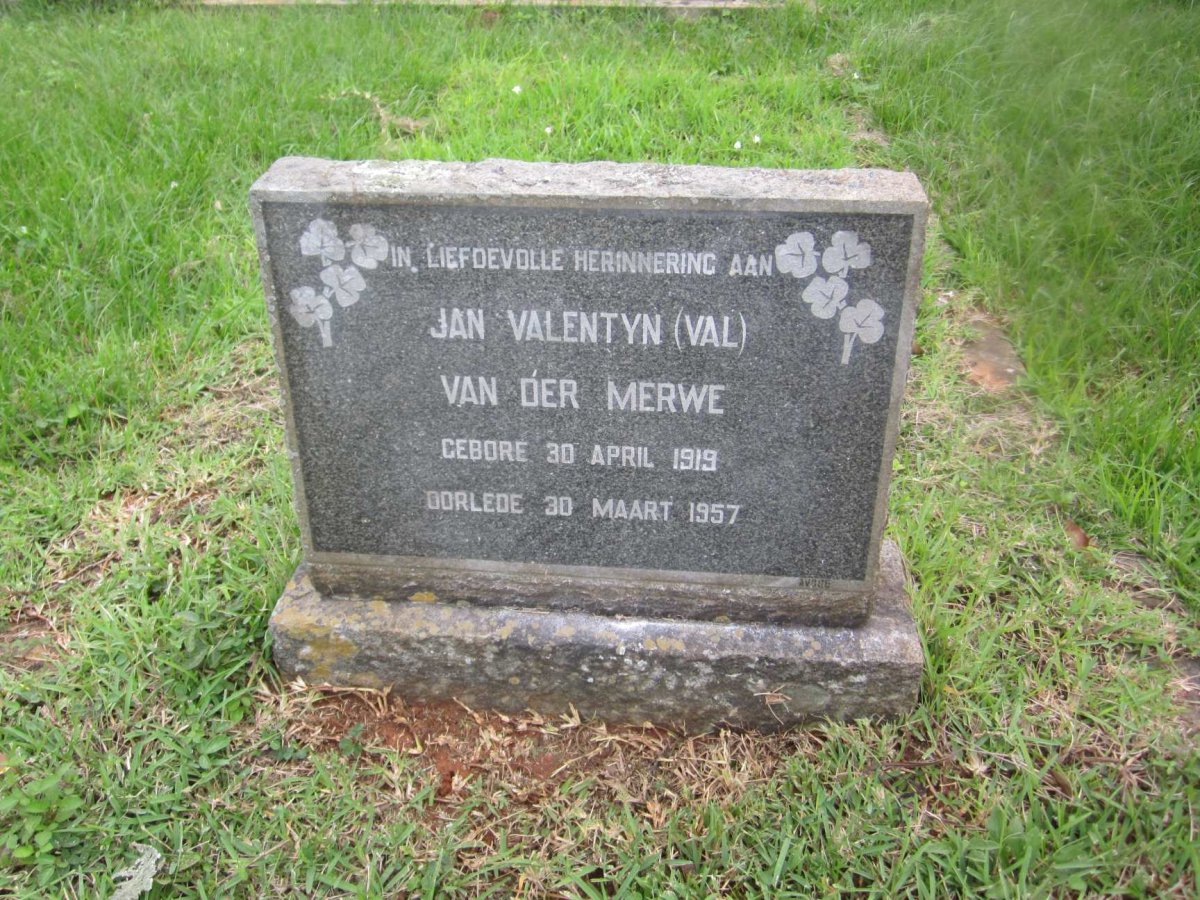 MERWE Jan Valentyn, van der 1919-1957