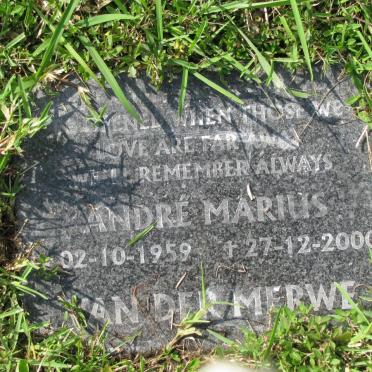 MERWE Andre Marius, van der 1959-2000 