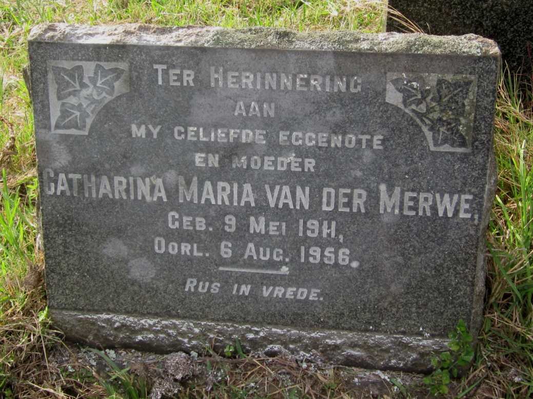 MERWE Catharina Maria, van der 1911-1956