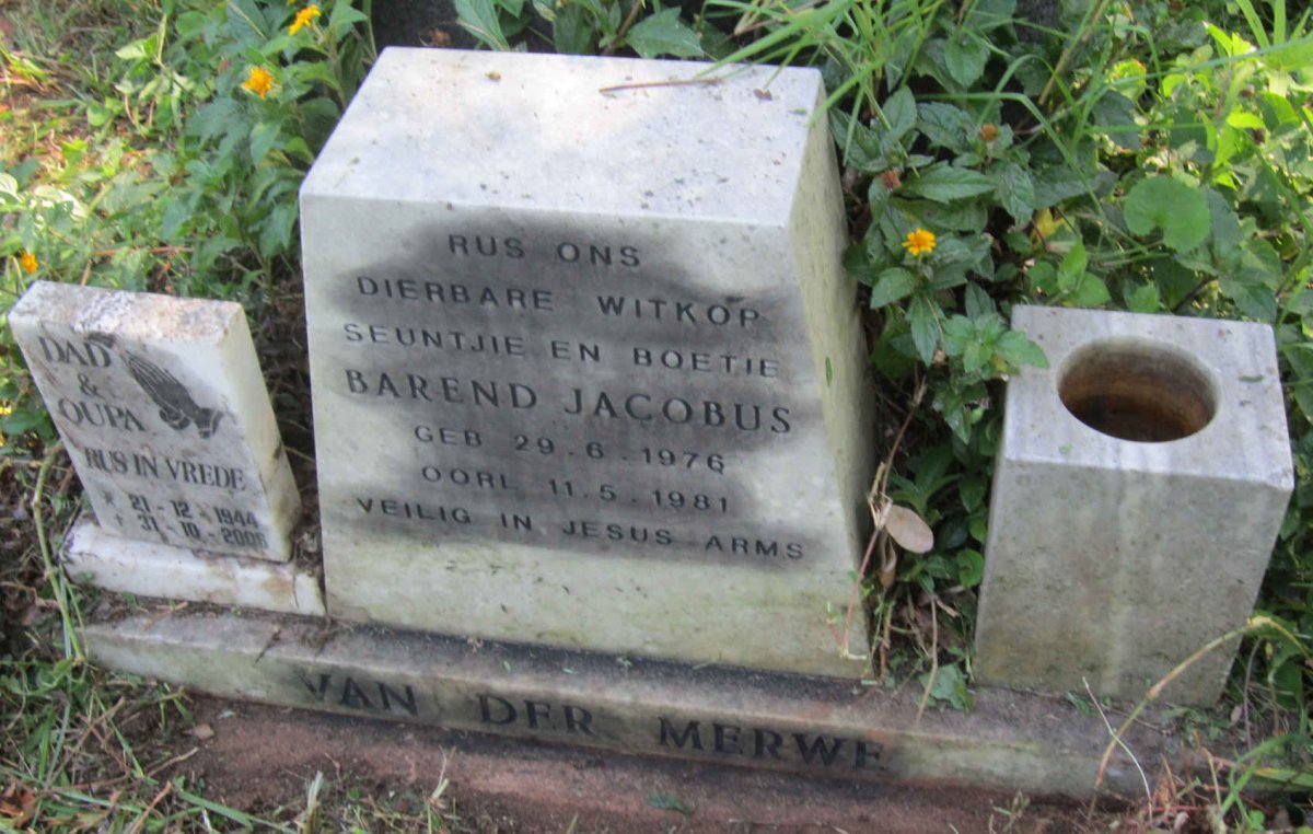 MERWE Oupa, van der 1944-2006 :: MERWE Barend Jacobus, van der 1976-1981
