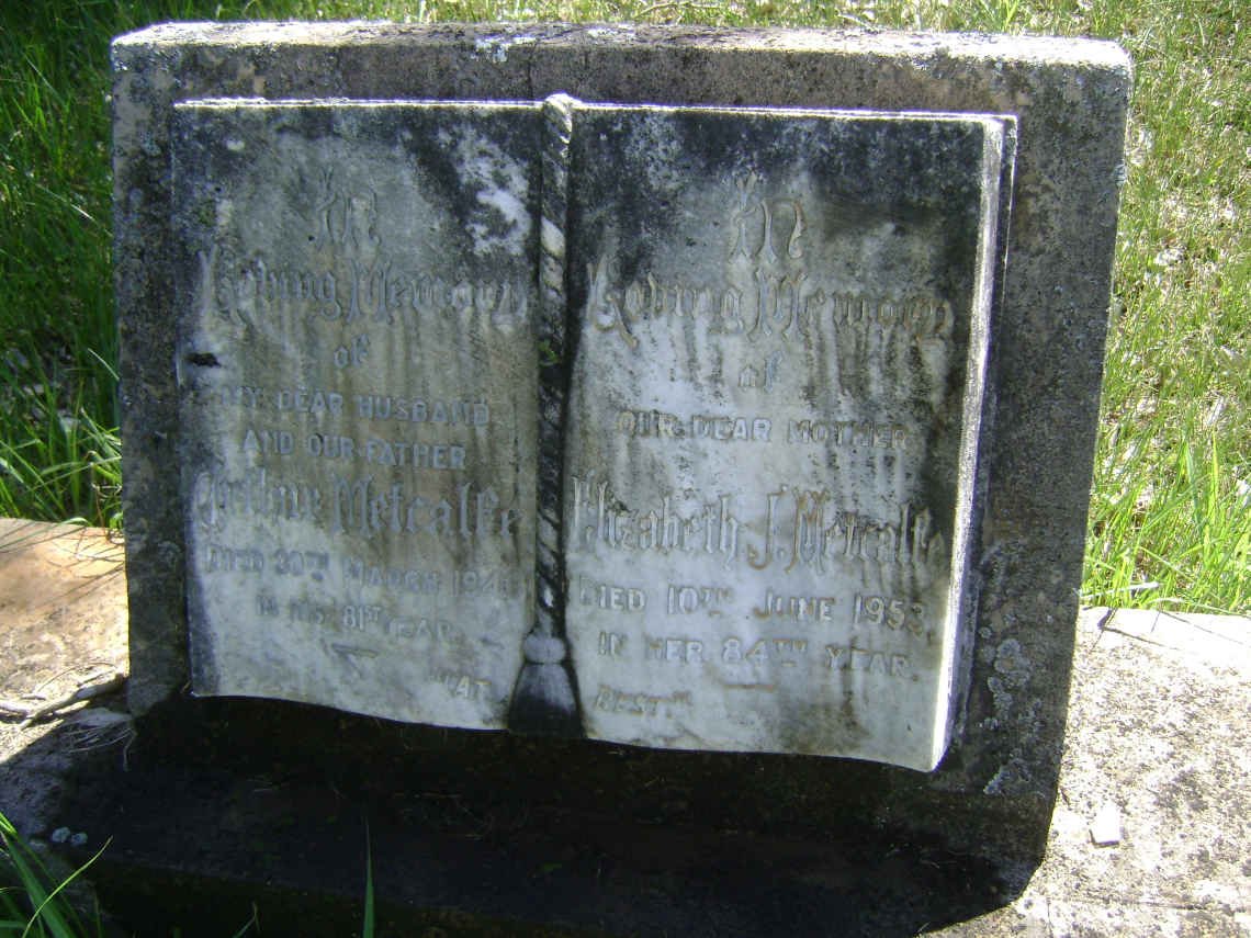 METCALFE Arthur -1946 &amp; Elizabeth J. -1953
