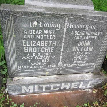 MITCHELL John William 1896-1985 &amp; Elizabeth Brotchie 1906-1983