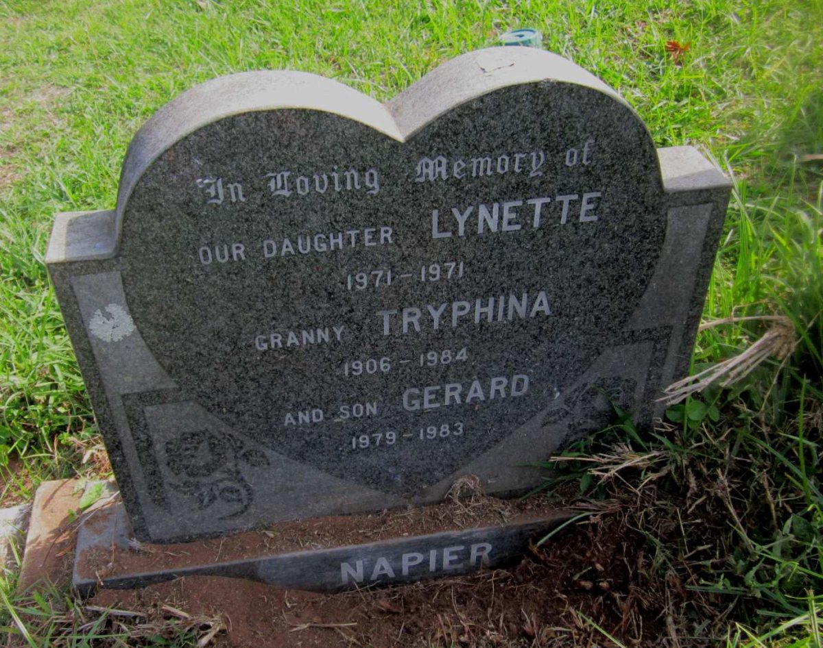 NAPIER Tryphina 1906-1984 :: NAPIER Lynette 1971-1971 :: NAPIER Gerard 1979-1983