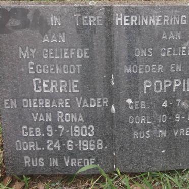NAUDE Gerrie 1903-1968 &amp; Poppie 1903-1986