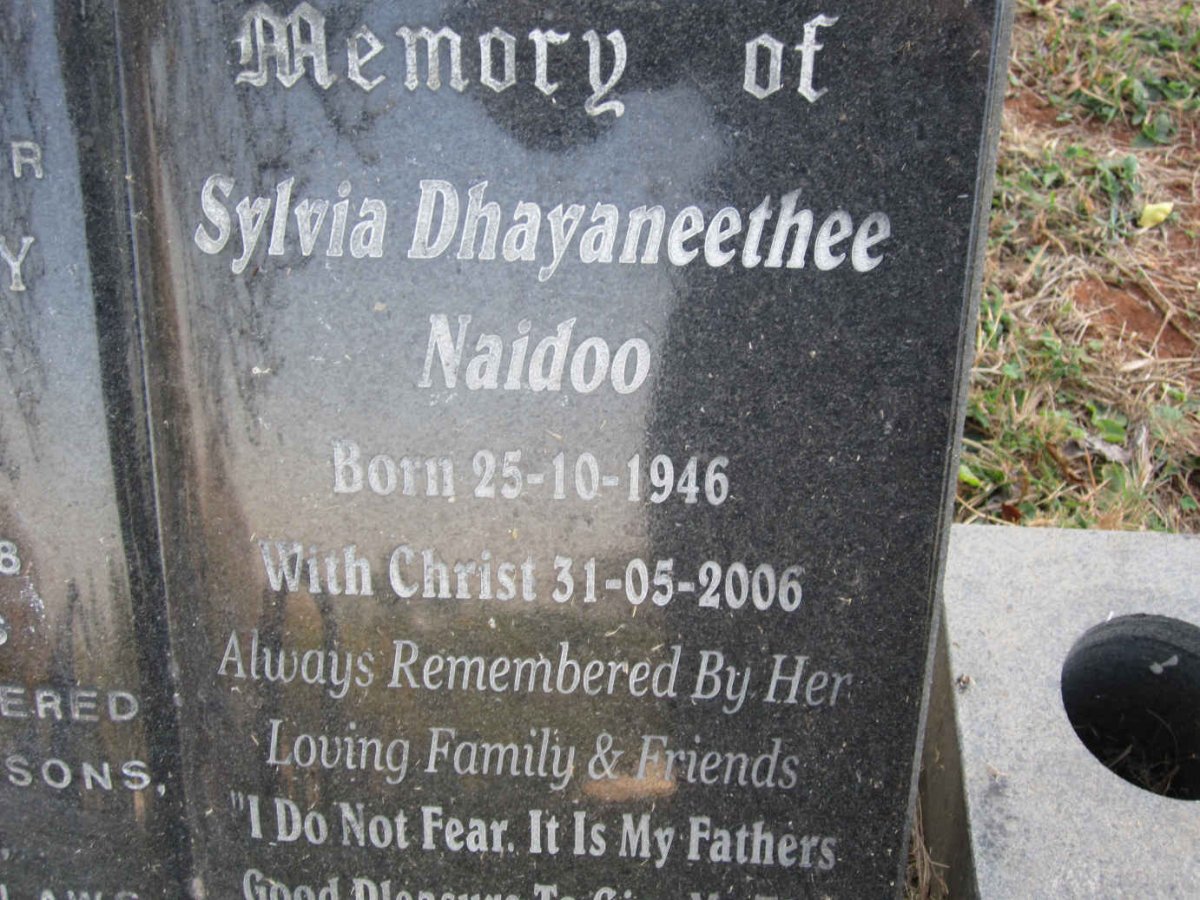 NAIDOO Sylvia Dhayaneethee 1946-2006