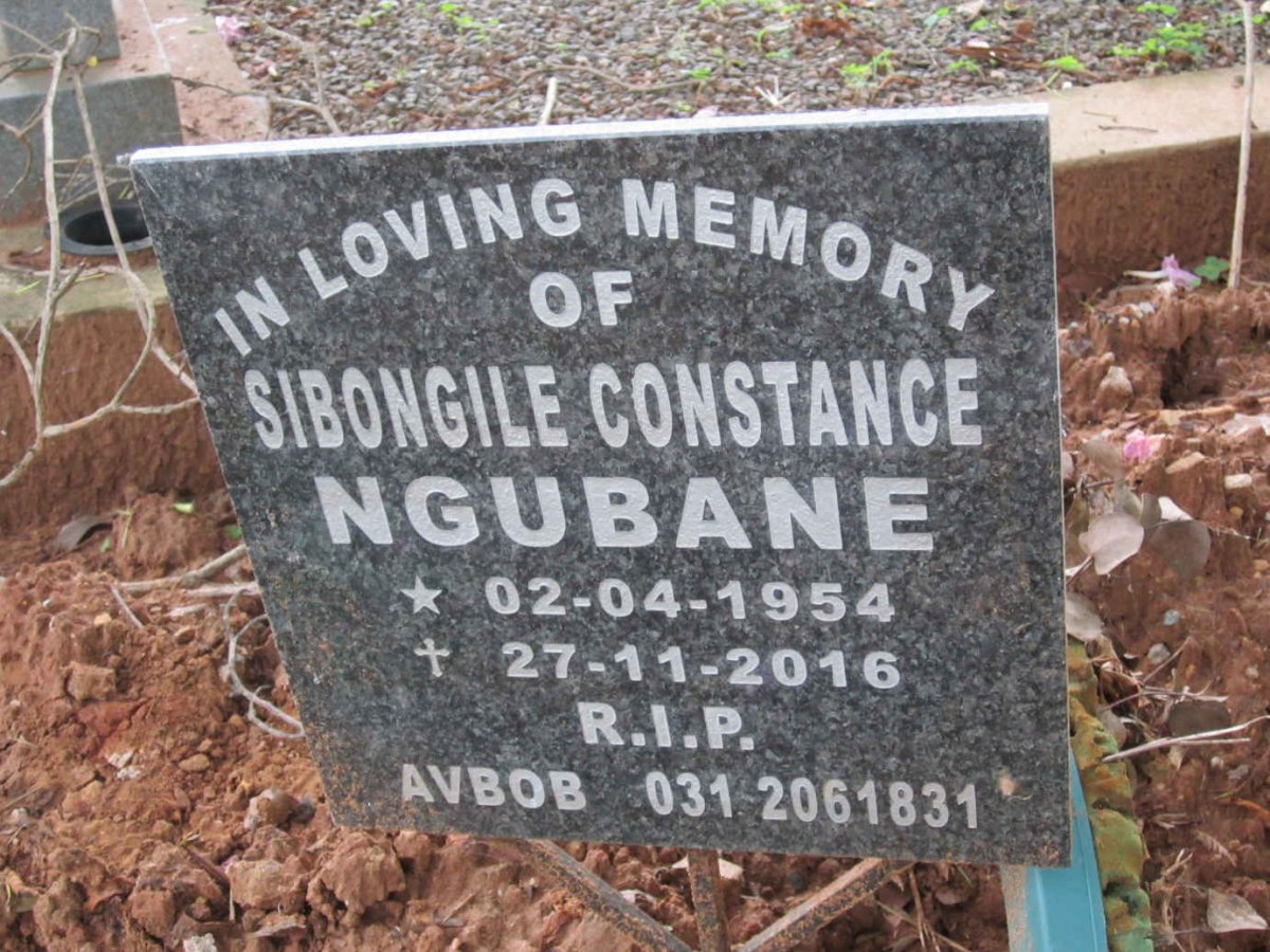 NGUBANE Sibongile Constance 1954-2016