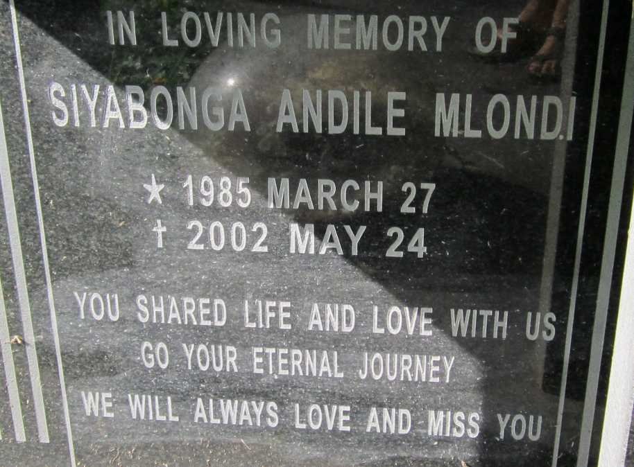 NGOBESE Siyabonga Andile Mlond.I 1985-2002