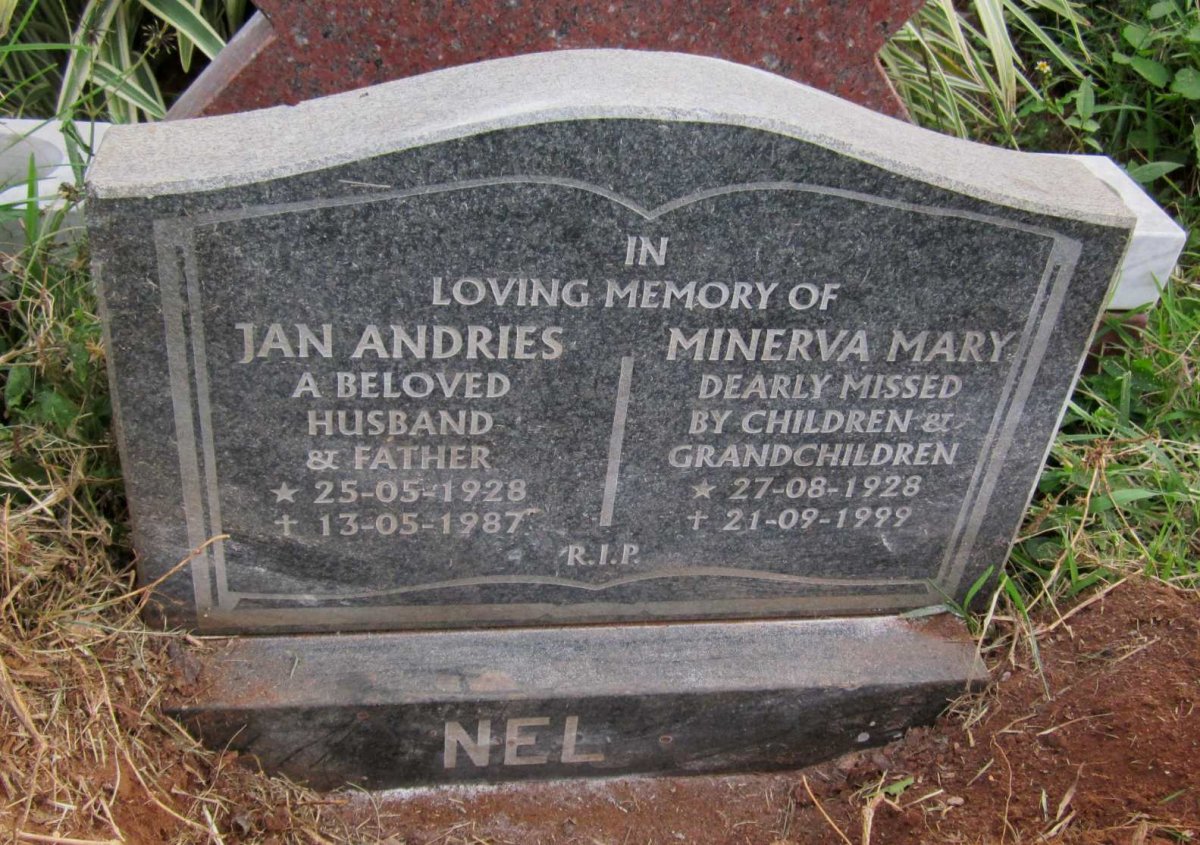 NEL Jan Andries 1928-1987 &amp; Minerva Mary 1928-1999