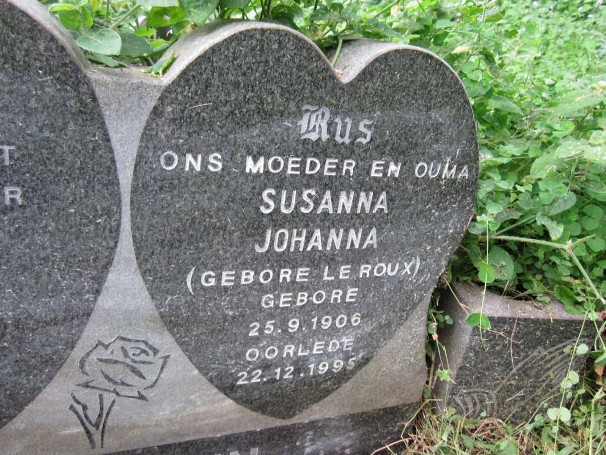 NIEMANN Susanna Johanna LE ROUX 1906-1995