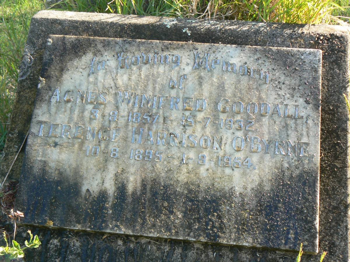 O'BYRNE Terence Harrison 1895-1954 :: GOODALL Agnes Winifred  1857-1932