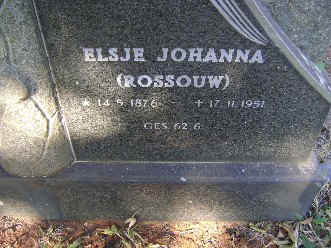 ODENDAAL Lourens Badenhorst 1873-1949 &amp; Elsje Johanna ROSSOUW 1876-1951