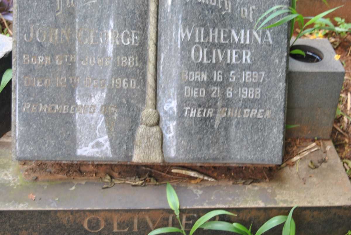 OLIVIER John George 1881-1960 &amp; Wilhemina 1897-1988