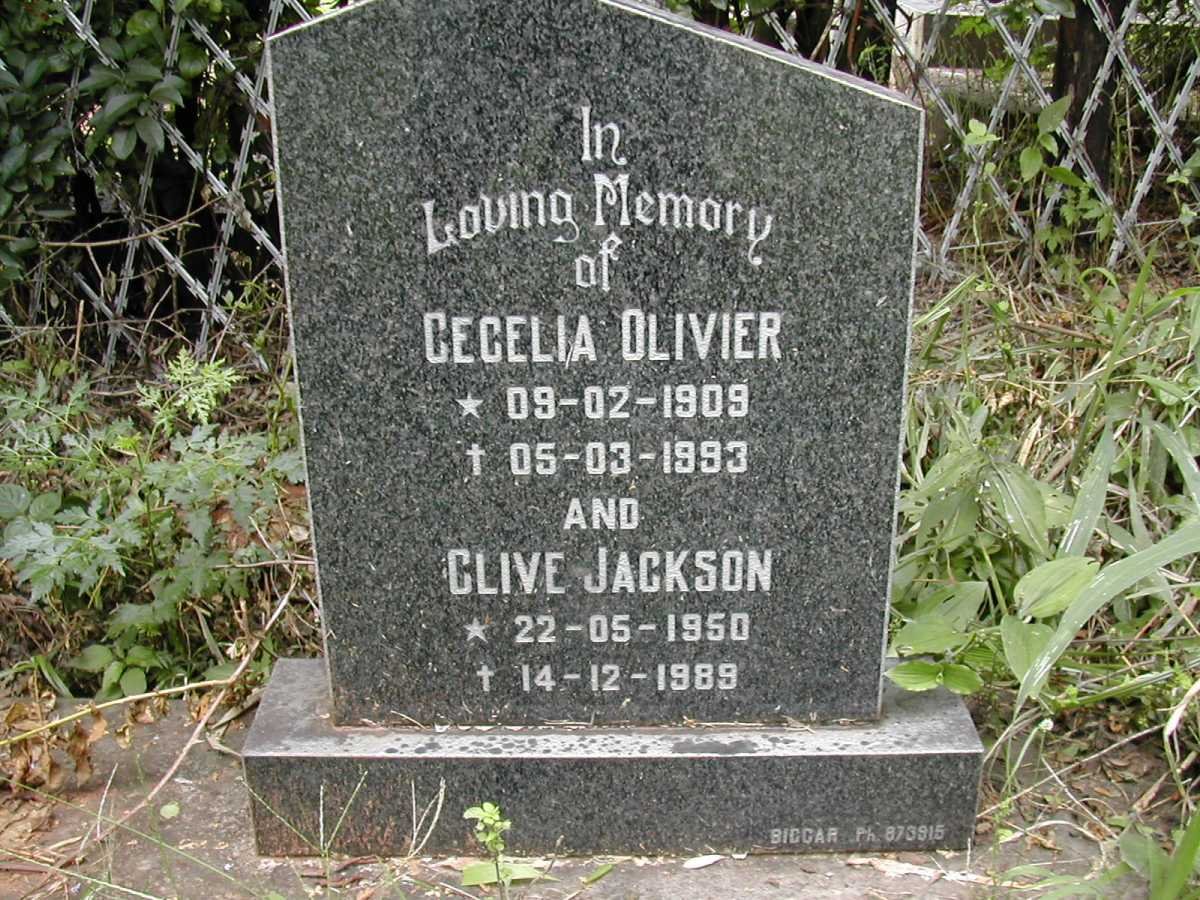 OLIVIER Cecelia 1909-1993 :: JACKSON Clive 1950-1989