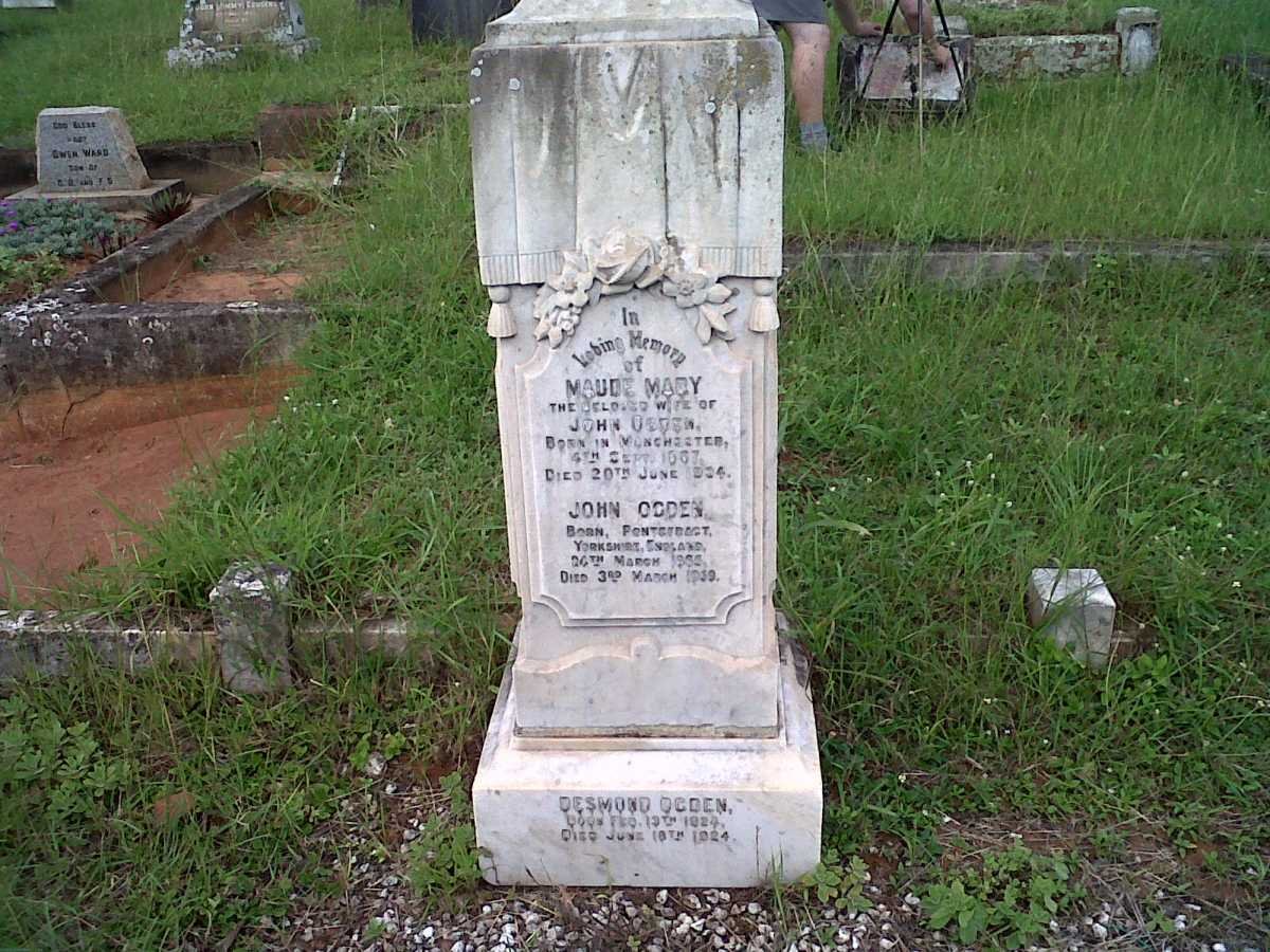 OGDEN John -1865-1939 &amp; Maude Mary 1867-1934 :: OGDEN Desmond 1924-1924
