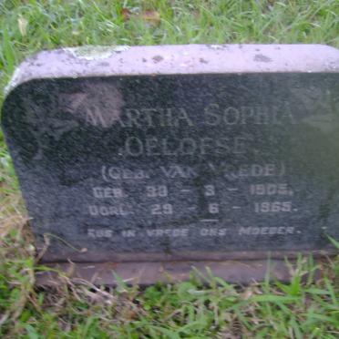 OELOFSE Martha Sophia nee van VREDE 1905-1965
