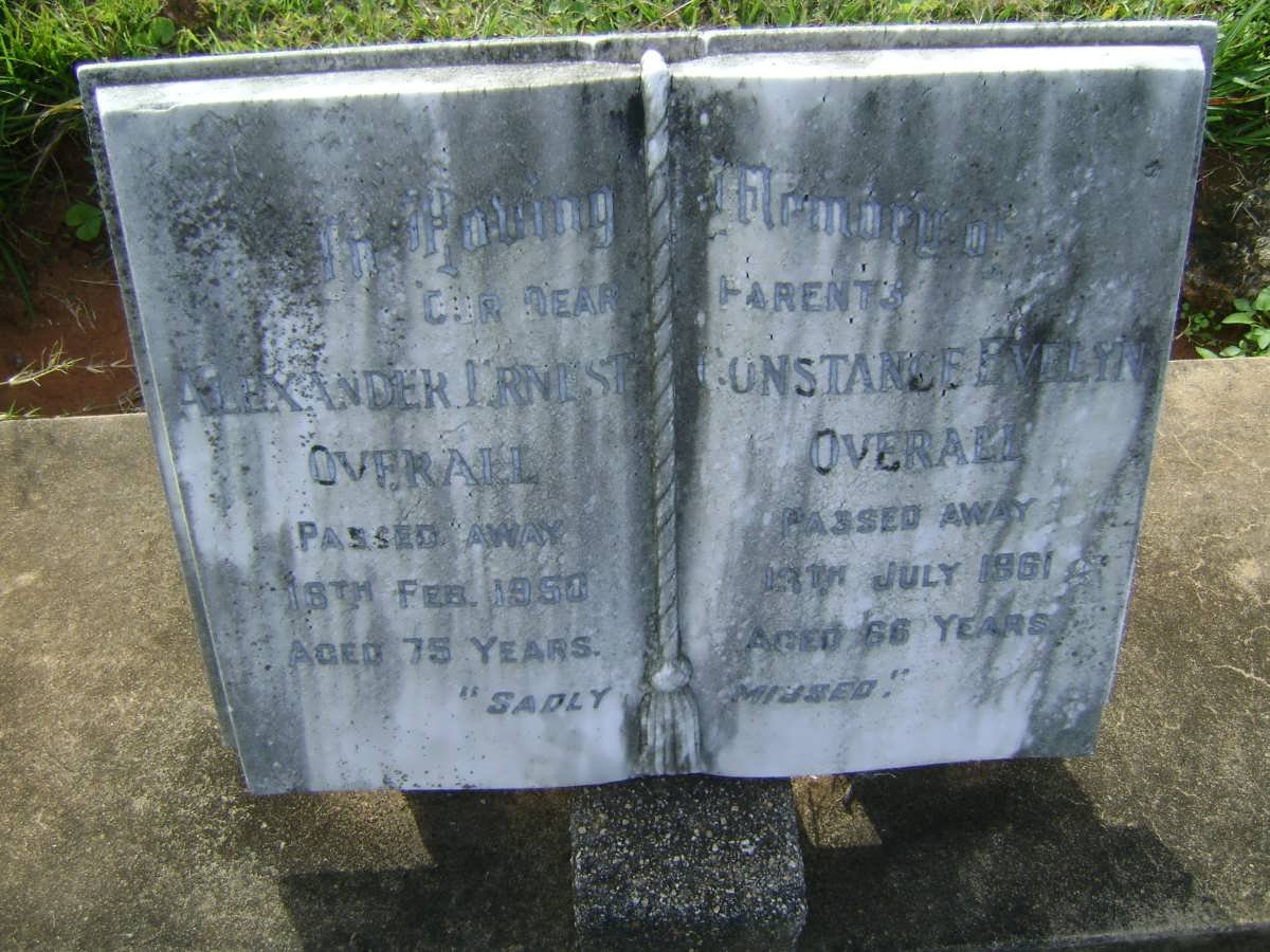 OVERALL Alexander Ernest -1950 &amp; Constance Evelyn -1961