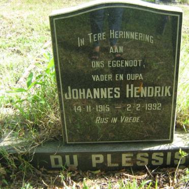 PLESSIS Johannes Hendrik, du 1915-1992