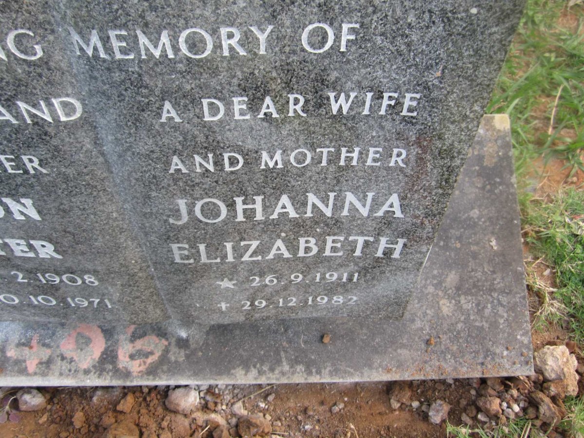 PLESSIS Johanna Elizabeth, du 1911-1982