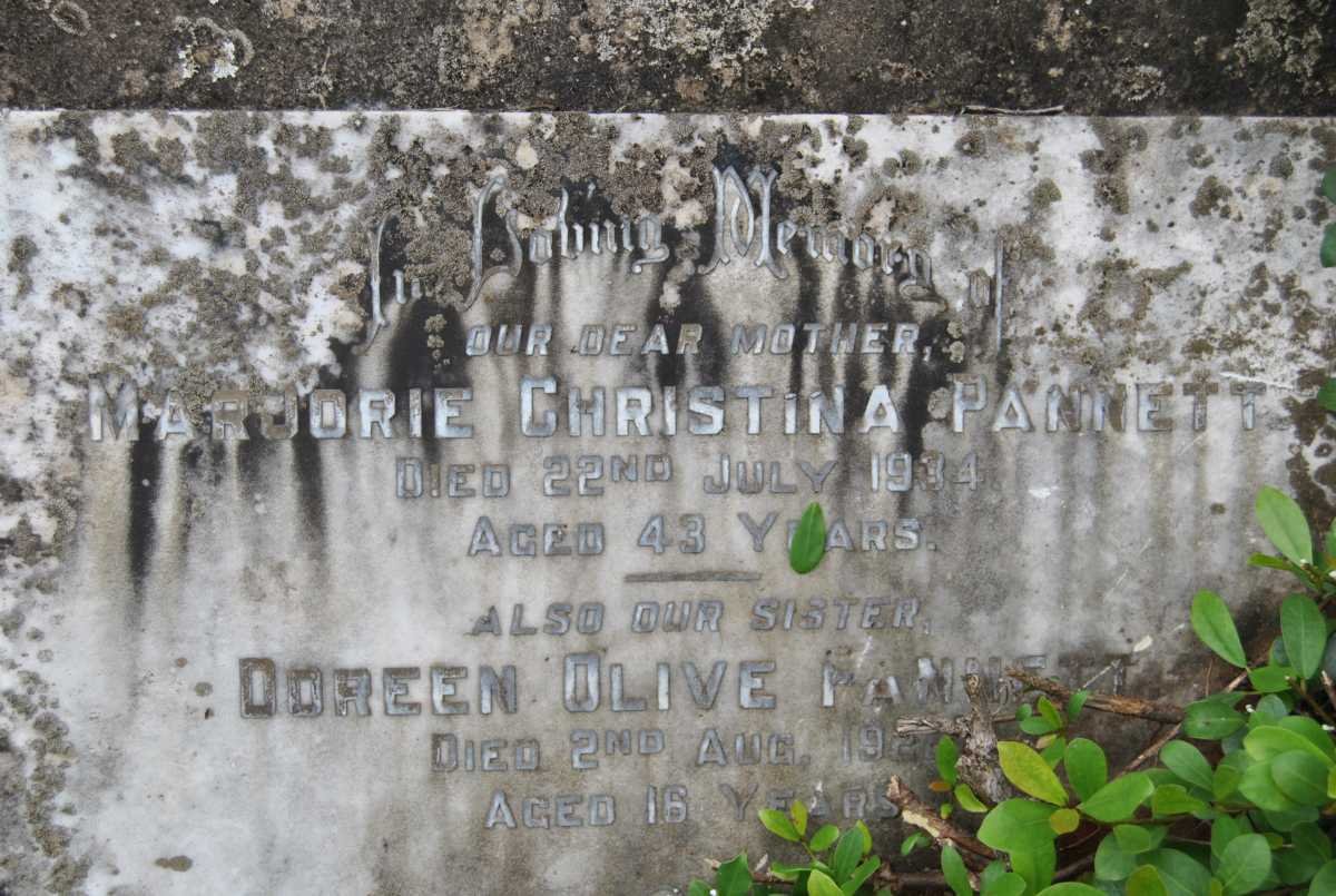 PANNETT Marjorie Christina -1934 :: PANNETT Doreen Olive -1927