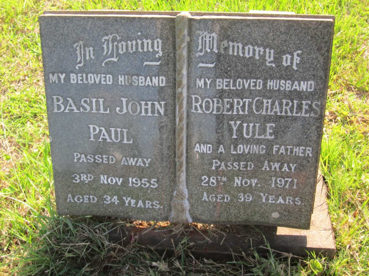 PAUL Basil John -1955 :: YULE Robert Charles -1971