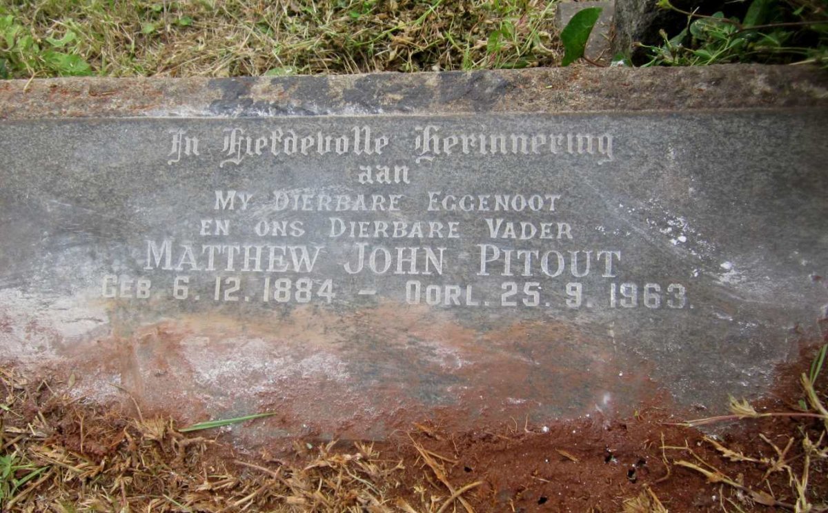 PITOUT Matthew John 1884-1963