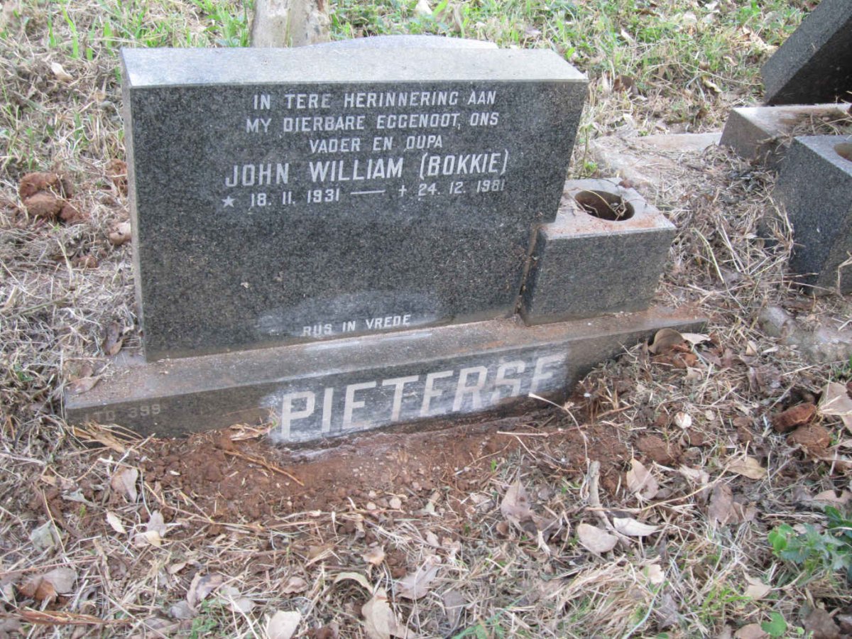PIETERSE John William 1931-1981