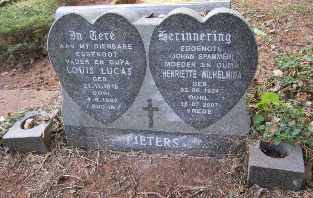 PIETERS Louis Lucas 1918-1982 &amp; Henriette Wilhelmina 1924-2007