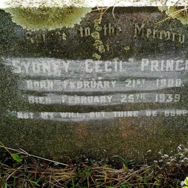 PRINCE Sydney Cecil 1900-1939