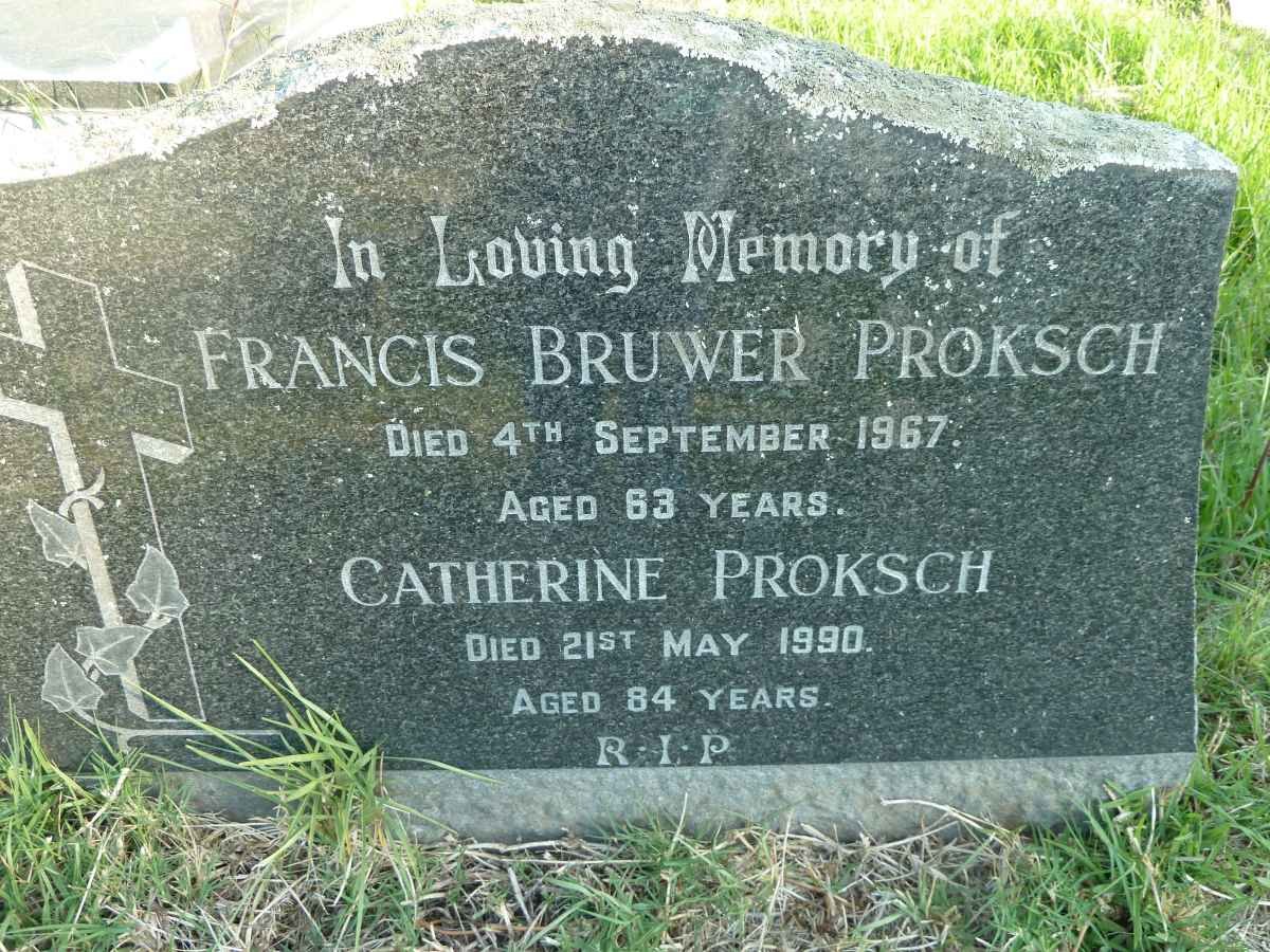 PROKSCH Francis Bruwer -1967 &amp; Catherine -1990